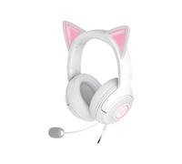 Razer Kraken Kitty V2 - Cuffia RGB cablata con orecchie Kitty per giochi e streaming (325 g, driver TriForce da 40 mm, microfono cardioide HyperClear, suono surround) Bianco