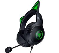 Razer Kraken Kitty V2 USB Wired RGB Headset: Chroma Kitty Ears - Illuminazione reattiva - Microfono cardioide HyperClear - Driver Triforce 40 mm - Audio surround 7.1 - Nero classico