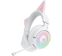 Razer Kraken Kitty V3 Pro - Cuffie da gioco wireless RGB Kitty - orecchie di gatto reattive per lo streaming - Triforce 40mm Driver - Hyperspeed Wireless e Bluetooth - THX Spatial Audio | Bianco