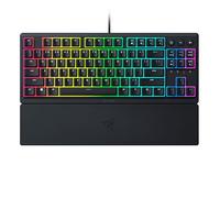 Razer Ornata V3 Tenkeyless - Tastiera da Gioco Compatta a Basso Profilo (Interruttori a Membrana Mecha, Copri TastiUV, Tasti Multimediali Retroilluminati, Poggiapolsi Soft-Touch) Layout USA, Nero