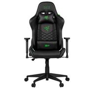 Razer Edition Tarok Natrix - Sedia da gaming in pelle sintetica traspirante, trapuntata, con braccioli 3D, funzione basculante, cuscino lombare e cuscino, fino a 130 kg, colore: Nero