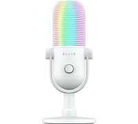 Razer Seiren V3 Chroma con DSP a 32 bit - Microfono USB RGB con DSP audio a 32 bit - Microfono a condensatore supercardioide - Elaborazione audio intelligente basata IA | Bianco