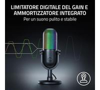 Razer Seiren V3 Chroma Microfono USB RGB Gaming Streaming Touch Mute Nero NUOVO