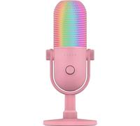Razer Seiren V3 Chroma RGB USB Microphone: Stream & Game Reactive Lighting - Tap-to-Mute Sensor - Condenser Mic - Digital Gain Limiter & Shock Absorber - PC, Discord, OBS Studio, XSplit - Quartz Pink