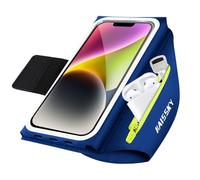 Razobws Porta Cellulare Corsa, Porta Telefono Corsa Braccio Running con Tasca Auricolari per iPhone 16 Pro 15 14 13 12 11 Galaxy S25 S24 Ultra S23 S22 fino a 6,9" (Blu)