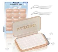 RAZOKO Cera ortodontica per parentesi graffe | 50 pezzi Pro Box | Strisce di cera dentata duratura per uso alimentare | gusto fragola | 750 pois pretagliati