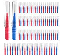 RAZOKO Spazzolino interdentale, testina interdentale, facile da usare, strumento per la pulizia dei denti (88 pezzi) (2,5 mm/3 mm)