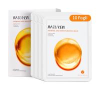RAZUYEN Maschera Viso (10 Fogli) Rassodante e Idratante con Acido Ialuronico e Peptide, Maschere Viso Anti-rughe, Mask in Tessuto Cura della Pelle