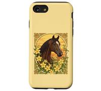 Razza di cavalli spagnoli circondata da fiori di gelsomino giallo Custodia per iPhone SE (2020) / 7/8