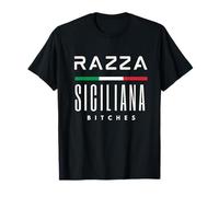 Razza Siciliana Bandiera Italiana Stripe Funny Bold Statement Maglietta