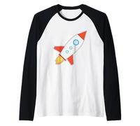 Razzo Spaziale per Bambini -Terra, Pianeti di atterraggio sulla Luna Astronauta Maglia con Maniche Raglan