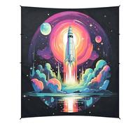 Razzo Spaziale Sparato Tenda da Spiaggia Facile da Montare,Parasole per Campeggio con Sacchi di Sabbia,Palette e Picchetti Ideale per Picnic