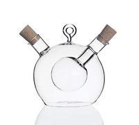 RB - Dispenser di olio e aceto, 2 in 1, per cucina, in vetro, olio e aceto 11 cm A1