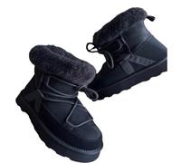 RB INTERNATIONAL Stivaletti invernali da donna, alla caviglia, con lacci, comodi, eleganti, per passeggiate e feste, morbidi, Nero , 38 EU