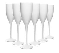 RBDRINKS RB Calice da Spumante Champagne Flute, Bicchieri da Champagne Bianca, Bicchieri da Champagne Flute in Plastica Durevoli e Infrangibili 15cl, set da 6
