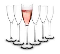 RBDRINKS RB Calice da Spumante Champagne Flute, Bicchieri da Champagne Trasparente, Bicchieri da Champagne Flute in Plastica Durevoli e Infrangibili 15cl, set da 6