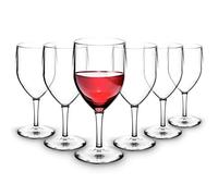 RBDRINKS RB Eleganti Calici da Vino in Plastica Trasparente Rigida, Infrangibile Calici da Vino Rosso, Resistenti e Riutilizzabili, Adatto alla Lavastoviglie 25cl, Set di 6