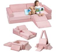 RBFGYIOP 12pcs Set Divano Modulare per Bambini - Schiuma Morbida e Sicura, Rivestimento Lavabile, Stimola Gioco Creativo, Apprendimento Metodologia educativa, Ideale per Cameretta