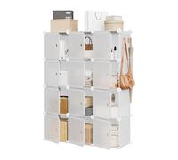 RBFGYIOP Scarpiera modulare a 12 cubi espandibile - Scaffale per scarpe in plastica impermeabile con ante traslucide - Impilabile, facile da montare - Per ingresso, camera, guardaroba, soggiorno -