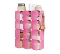 RBFGYIOP Scarpiera modulare a 12 cubi salvaspazio - Armadio portatile in plastica impermeabile con ante traslucide - Personalizzabile e facile da montare - Per ingresso, camera, soggiorno - Colore