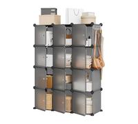 RBFGYIOP Scarpiera modulare espandibile a 12 cubi - Armadio portascarpe salvaspazio in plastica e ABS - Montaggio semplice, ante opache, stabile - Ideale per ingresso, camera, soggiorno - Colore