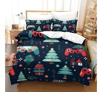 RBGKZVYUM Albero di Natale 3D Stampa Set Biancheria Da Letto Microfibra Set Copripiumino in Con Federa Con Chiusura A Cerniera 3 Pezzi Per Bambini E Adulti Double（200x200cm）