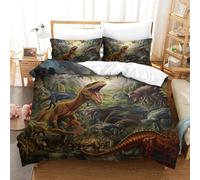 RBGKZVYUM Dinosauro 3D Stampa Set Di Biancheria Da Microfibra Set Di Copripiumini Con Federa Chiusura Cerniera 3 Pezzi Per Bambini E Adulti Double(200x200cm)