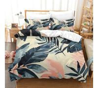 RBGKZVYUM Foglia di palma 3D Stampa Set Di Biancheria Da Letto Microfibra Di Copripiumini E Federe Cerniera Nascosta 3 Pezzi Per Bambini E Adulti Super King（260x220cm）