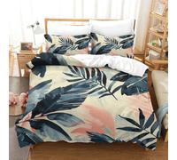 RBGKZVYUM Foglia di palma 3D Stampa Set Di Biancheria Da Microfibra Set Copripiumino in Con Federa Con Chiusura A Cerniera 3 Pezzi Per Bambini E Adulti Double（200x200cm）