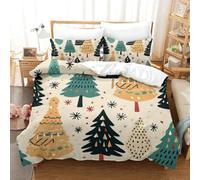 RBGKZVYUM Natale 3D Stampa Set Di Biancheria Da Microfibra Set Copripiumino E Federe Cuscino Con Chiusura A Cerniera 3 Pezzi Per Bambini E Adulti King（220x240cm）