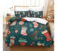 RBGKZVYUM Natale Socks Stampati in 3D Set Biancheria Da Letto Microfibra Set Di Copripiumini Con Federa Cerniera Nascosta 3 Pezzi Per Bambini E Adulti King（220x240cm）