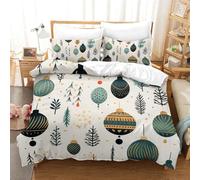 RBGKZVYUM Natale Stampati in 3D Set Biancheria Da Letto Microfibra Set Copripiumino E Federe Cuscino Cerniera Nascosta 3 Pezzi Per Bambini E Adulti Double（200x200cm）