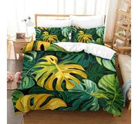 RBGKZVYUM Palm Frond 3D Stampa Set Di Biancheria Da Microfibra Set Copripiumino E Federe Cuscino Con Chiusura A Cerniera 3 Pezzi Per Bambini E Adulti Double（200x200cm）