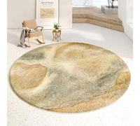 RBQIZVW Oro Tappeti per soggiorno 180 cm, tappeto rotondo per camera da letto, lavabile, antiscivolo, soffice tappeti rotondi shaggy morbido moderno tappeto accanto tappeti per bambini soggiorno