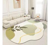 RBQIZVW Tappeti Moderni per Soggiorno, Camera da Letto, Shaggy, Forma Irregolare, Tappeti Verde Bianco Contemporanei, Tappeto per Corridori per Interni, Grandi Tappeto per Sala Giochi 140×200 cm