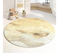 RBQIZVW Tappeto rotondo cameretta oro 180 cm, lavabile in lavatrice, retro antiscivolo Tappeto a Pelo Corto Lavabile,non perde pelo, tappeti rotondi geometrico astratto per soggiorno, camera da letto