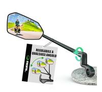 RBRL Specchio da bicicletta per manubrio ProVision in lega di alluminio, infrangibile e durevole, girevole a 360° e pieghevole, per bicicletta elettrica e scooter (a sinistra)