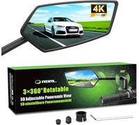 RBRL Specchio per bicicletta | 3D regolabile per visione panoramica | girevole e pieghevole a 360° | Specchio retrovisore in vero vetro infrangibile | Durevole e compatto manubrio per bicicletta