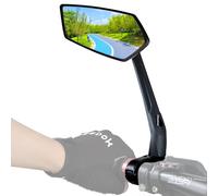 RBRL Specchio retrovisore per bicicletta extra grande, specchio retrovisore regolabile a 360°, in vero vetro resistente agli urti, specchietto retrovisore universale per bicicletta elettrica sinistra