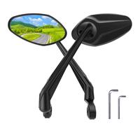 RBRL Specchio retrovisore per bicicletta extra grande, specchio retrovisore regolabile a 360°, in vero vetro resistente agli urti, specchietto retrovisore universale per bicicletta elettrica sinistra