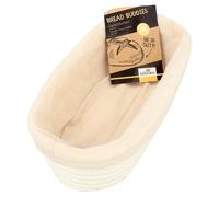 RBV Birkmann Oblong Reed Basket with Cotton Cover, Ideal for Baking, Natural