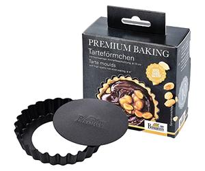 RBV Birkmann Premium Baking, Pirottini per torta, Ø 10 cm, 6 scomparti, con fondo di sollevamento, eccellente rivestimento antiaderente di marca, con ricetta