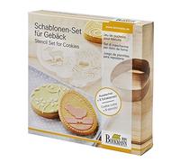 RBV Birkmann Set di Stencil per Biscotti Pasqua 7 Pezzi, Colore: Argento/Bianco
