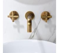 RBYRLDSTY Aggiorna Il Tuo Bagno con Il Rubinetto for lavabo da Parete Robusta Struttura in Ottone Elegante Finitura elettrolitica