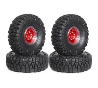 RC Aggiornamento Compatibile Con TRX4M Per SCX24 AX24 Per FCX24 1/18 1/24 RC Crawler Car Upgrade Parts 4 Pezzi 60 Mm 1,0 Pollici Metal Beadlock Wheel Tire Set Rosso