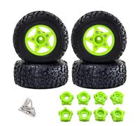 RC Aggiornamento Parte Per Traxxas Per Slash Per Arrma Per Senton Per Vkar Per Sctx10 Per Hpi 1/8 1/10 4 Pezzi 109mm Pneumatico Per Camion A Breve Corso Con 12mm 14mm 17mm Ruota Esagonale(Green)