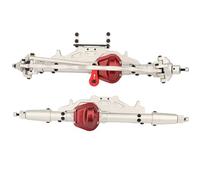 RC Assale Per Axial Per Wraith 90018 RR10 1/10 CNC Alluminio Completo Asse Anteriore Copertura Differenziale Rossa RC Crawler Per Rock Per Racer Parti Aggiornamento(Silver,Set)