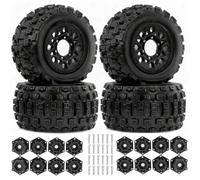 RC Auto Componenti Per Arrma Big Per Rock Per Granite Per VORTEKS 3S Per Traxxas Per Rustler 1/10 4 Pezzi 2.8 Pollici MT Pneumatici Con 12mm 14mm Adattatore Esagonale RC(Black)
