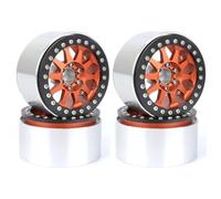RC Auto Pneumatici Compatibile con Axial per SCX10 90046 per Capra RR10 per Wraith RBX10 per Yeti Metal 2.2 Pollici Beadlock Wheel Rim per 1/10 RC Crawler Car(Orange)