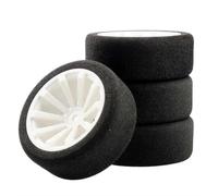 RC Auto pneumatici Compatibile Con HSP Per HPI 1/10 On-road RC Car 12mm Hex RC Auto Da Per Corsa Accessori 4 Pezzi Set Per Racing Foam Tire Wheel Rim Set(White)